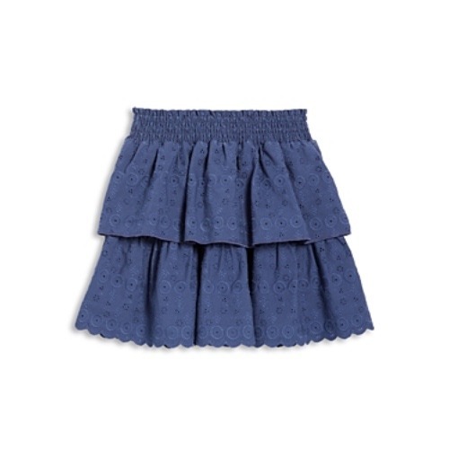 Aqua Girls' Smocked Tiered Eyelet Mini Skirt Size Xl (14-16)